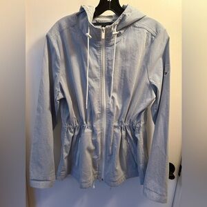 Tommy Hilfiger Women's Summer Blue / White Seersucker Hooded jacket